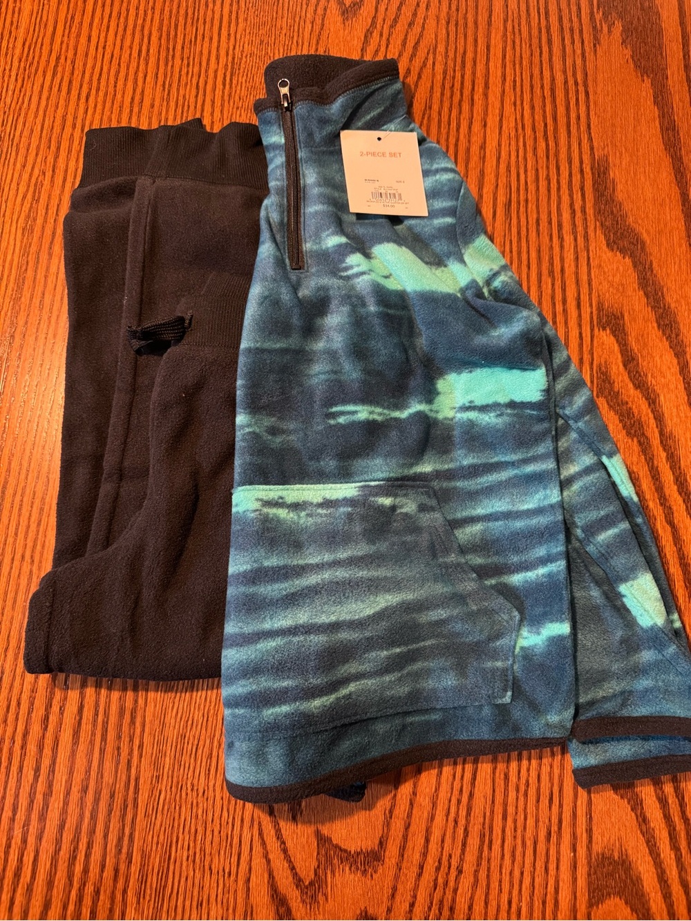 Kids Blue Tie-Dye Fleece Set